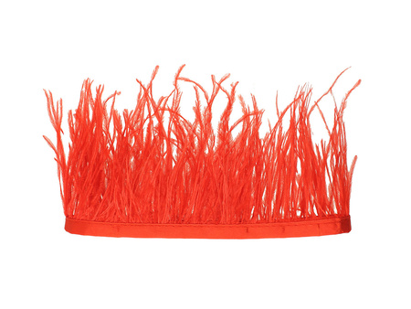 Piórka na taśmie / strusie / 8-10cm / czerwony / 50cm