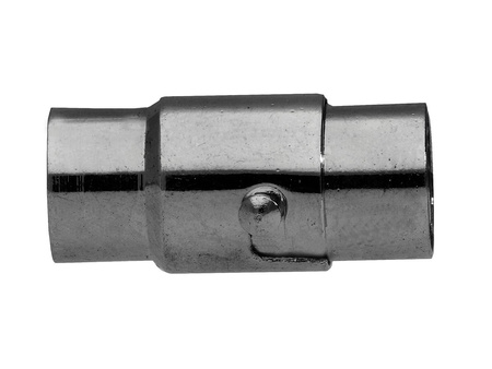 Zapięcie magnetyczne, miedziane / z blokadą / 16x6mm / kolor czarny / otwór 4mm / 1szt
