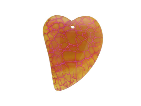 Agat / zawieszka / serce / 46x37x7mm / pomarańczowy / 1szt
