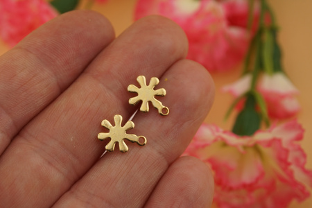Sztyfty kwiatek / stal chirurgiczna / 10x10mm / złoty / 2szt