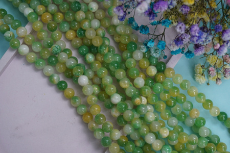 Jadeit perski / kamień naturalny barwiony / kula / 6mm / zielony / około 65szt