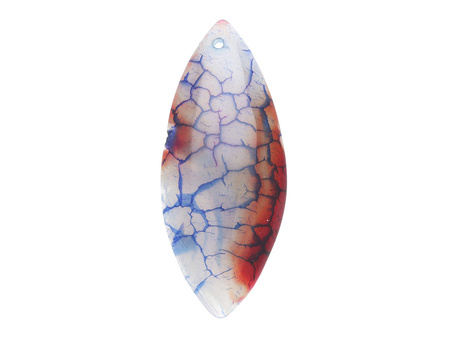 Agat / zawieszka / markiza / 61x25x7mm / niebiesko-bordowy / 1szt