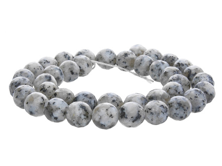 Agat / kula fasetowana / 8mm / szaro-kremowy / 45szt