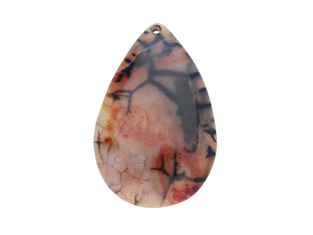 Agat Smoczy / zawieszka / kropla / 55x36x6mm / 1szt