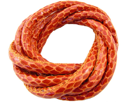 Snake™ / rzemień ekologiczny, szyty / 4x5.5mm / pomarańczowy, rudy / 1m