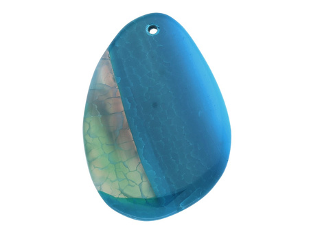 Agat / zawieszka / owal nieregularny / 52x38x5mm / niebieski / 1szt