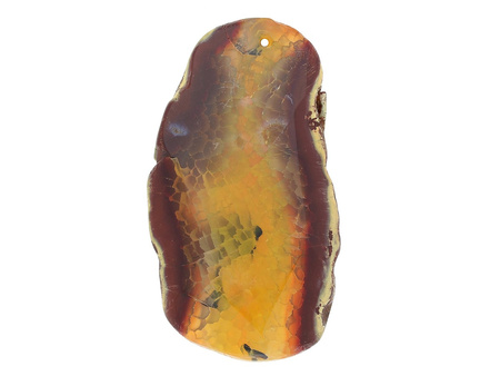 Agat / zawieszka / owal nieregularny / 69x38x11mm / brązowo-żółty / 1szt