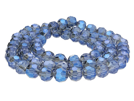 CrystaLove™ / kryształki szklane / ball/12mm / popielatoniebieski / transparentny, lustrzany / 48szt