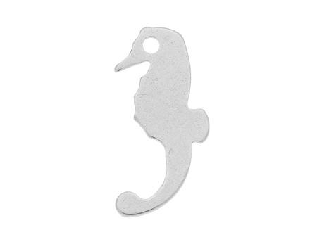 Konik morski / zawieszka charms / stal chirurgiczna / 14.5x6x1mm / srebrny / 4szt
