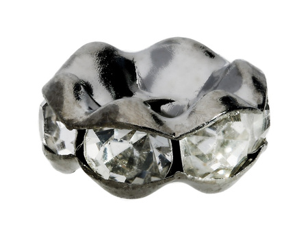 GlitteRing™ / przekładka / round / 10mm / kolor czarny, Crystal / otwór 2mm / 20szt