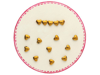 Hematyt / serce / 5.5x6x2mm / antyczny złoty / 5szt.