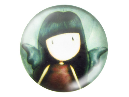 Kaboszony szklane z grafiką 20mm PT1497 / zielony / 2szt