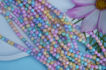 Muszla / sznur koralików / kula / 4mm / makaroniki / około 95szt