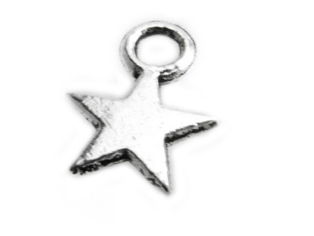 Zawieszka ozdobna charms, gwiazdka 11mm posrebrzana 15szt.