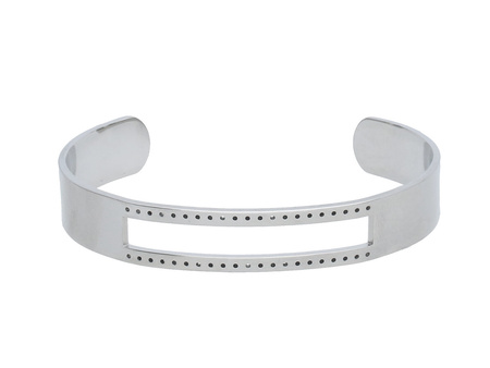Baza bransoletki / do beadingu / stal chirurgiczna / 61x49x1.5mm / srebrny / 1szt