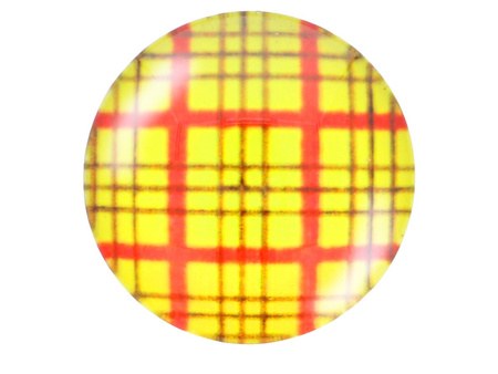 Kaboszon szklany z grafiką K14 PT1376 / żółty / 14mm / 4szt