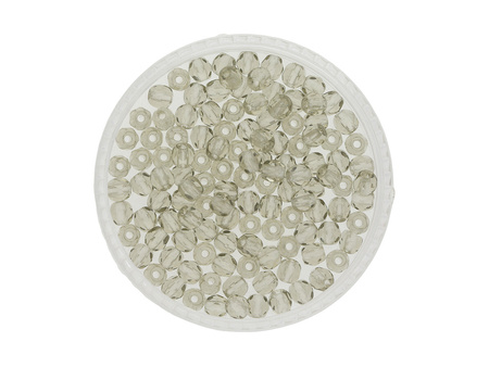 Firepolish™ / 3mm / Alabaster / Black Diamond / 40szt