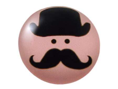 Kaboszony szklane z grafiką, K20 PT1000 / różowo-czarny / 20mm / 2szt