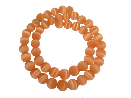 Kocie oko / opal / 12mm / ciemny brzoskwiniowy / otwór 1mm / 33szt