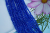 Kocie oko / kula fasetowana / 3mm / niebieski / ok 120 szt / 1 sznur