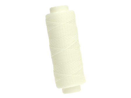 Sznurek do makramy woskowany / poliester / 0.45mm / biały / szpulka 40m
