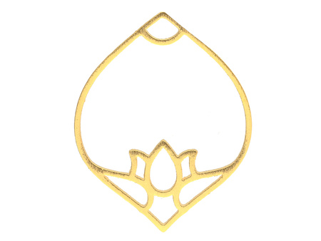 Kwiat lotosu / zawieszka zen / 20x26mm / stal chirurgiczna / złoty / 1szt