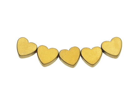 Hematyt / płaskie serce / 5.5x6x2mm / Antique Gold / 5szt
