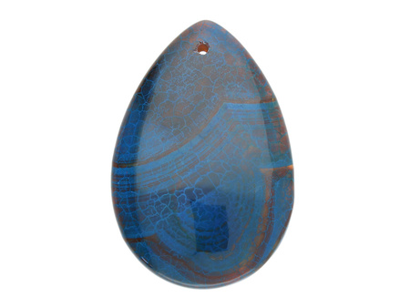 Agat / zawieszka / kropla / 53x35x7mm / niebiesko-brązowy / 1szt