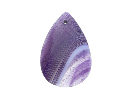Agat / zawieszka / kropla / 47x32x6.5mm / fioletowy / 1szt