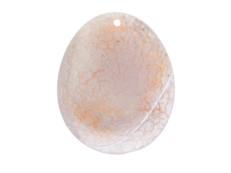 Agat / zawieszka / owal / 54x44x10mm / szaro-beżowy / 1szt