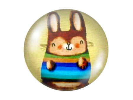 Kaboszony szklane z grafiką, K25 PT1068 / brązowo-beżowy / 25mm / 2szt