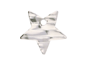 Gwiazdka falowana / zawieszka / stal chirurgiczna / 12mm / srebrny / 1szt
