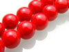 Koraliki szklane powlekane, kula 6mm - kolor czerwony - sznur 140szt.
