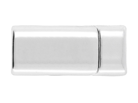 Zapięcie magnetyczne / prostokątne / 22x10x6mm / srebrny / otwór 7.5x3mm / 1szt