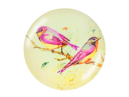 Kaboszon szklany z grafiką K12 PT1212 / kremowy / 12mm / 4szt