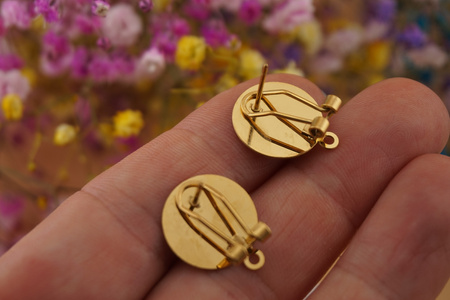 Sztyfty z zapięciem / stal chirurgiczna / 15mm / złoty / 2szt