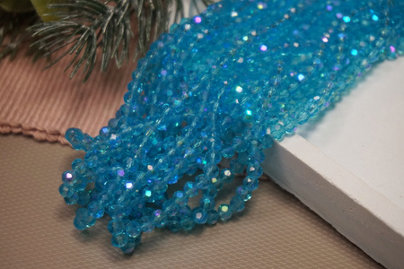 CrystaLove™ / kryształki szklane / rondelle / 3x4mm / Deep Sky Blue AB / 110szt