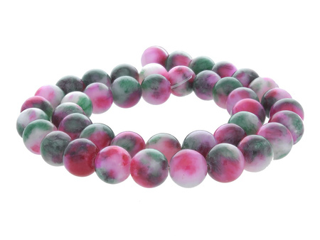 Jadeit / kula / 10mm / różowo-zielony / 40szt