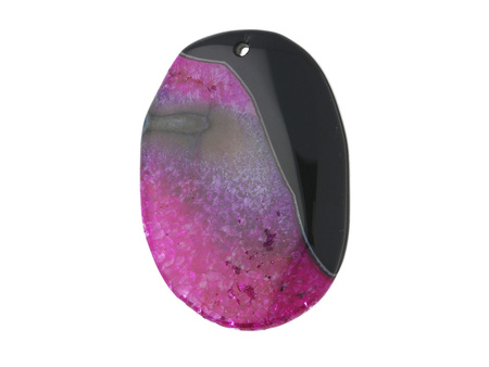 Agat / zawieszka / owal / 52x35x7mm / fioletowy / 1szt