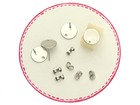 Sztyfty koła z zatyczkami / stal chirurgiczna / 12mm / srebrny / 2szt