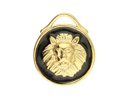 Medalion z lwem / zawieszka / stal chirurgiczna / 20mm /złoty, czarny / 1szt