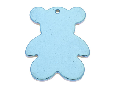 Hematyt / miś / zawieszka / 35x30x4mm / Emerald / 1szt