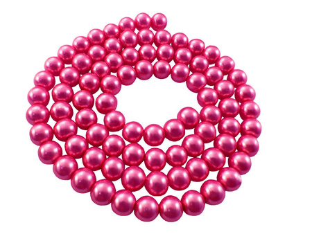 Koraliki szklana perła kula 12mm / ciemny różowy / otwór 1.2mm / 70 koralików