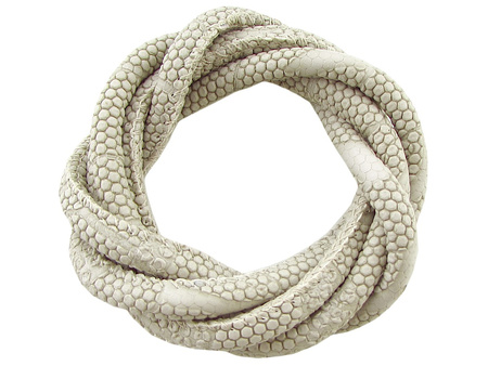 Rzemień Lizard™, ekologiczny, szyty 5x7mm / biało-kremowy / 1m