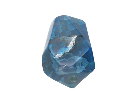 Agat / kula fasetowana / nieregularna / 24x18x17mm / beżowo-morski / 1szt