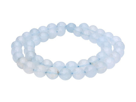 Agat / kula fasetowana / 8mm / kolor błękitno-siny / 44szt