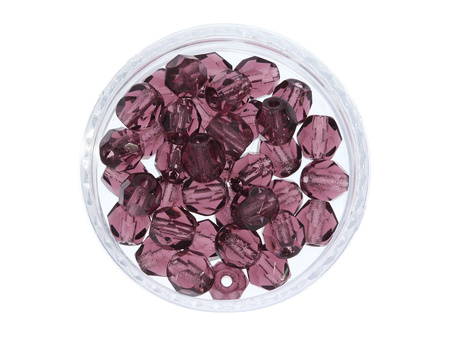 Firepolish™ / 4mm / Transparent / Med. Amethyst / 40szt