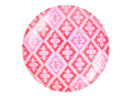 Kaboszon szklany z grafiką K12 PT1374 / różowy / 12mm / 4szt