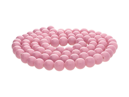 Koraliki powlekane / kula / 10mm / cukierkowy różowy / 85szt