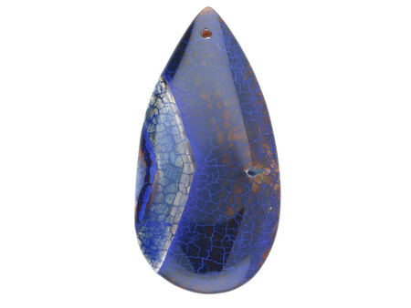 Agat / zawieszka / kropla / 60x30x6mm / niebieski / 1szt